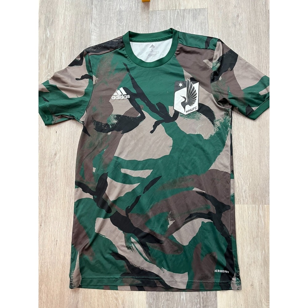 Adidas Minnesota United MNUFC MLS Camo Warmup Jersey Shirt Size S